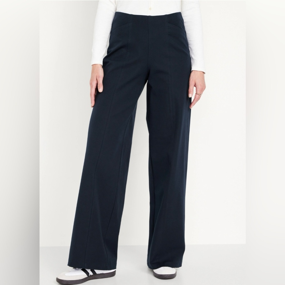 NWT navy blue wide leg work pants maternity